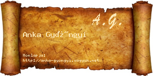 Anka Gyöngyi névjegykártya